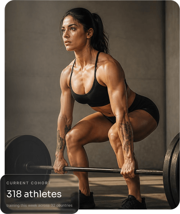 Female athlete performing a heavy barbell deadlift during strength training